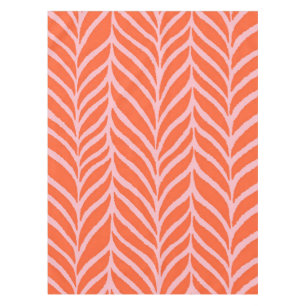 Palm Leaves Pattern Orange & Pink Tablecloth
