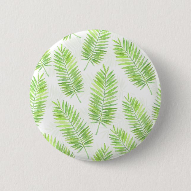 Palm leaves pattern pinback button (Front)