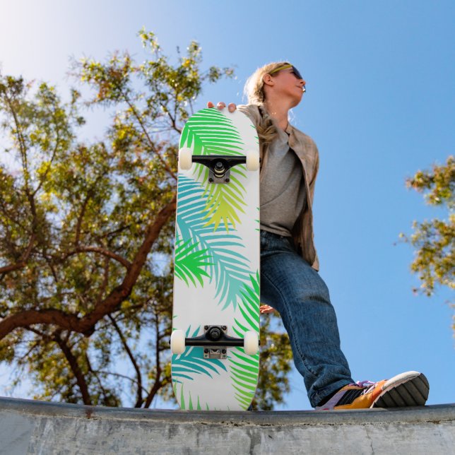 Palm Leaves Pattern Skateboard – Tropical Summer  (Outdoor 1)