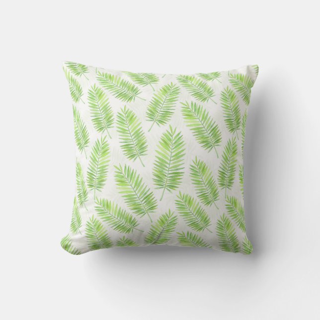 Palm leaves pattern throw pillow (Front)