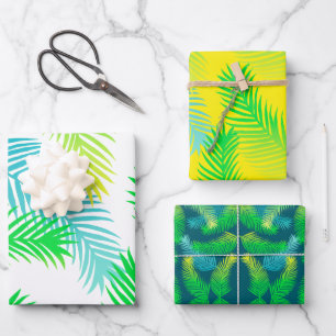 Palm leaves pattern wrapping paper sheets