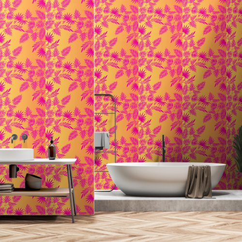 Palm Leaves Peel and Stick Tropical modern green  Wallpaper