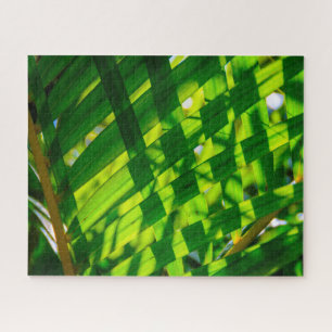 Palm Leaves Plaid, Kapaa, Kauai, Hawaii Jigsaw Puzzle