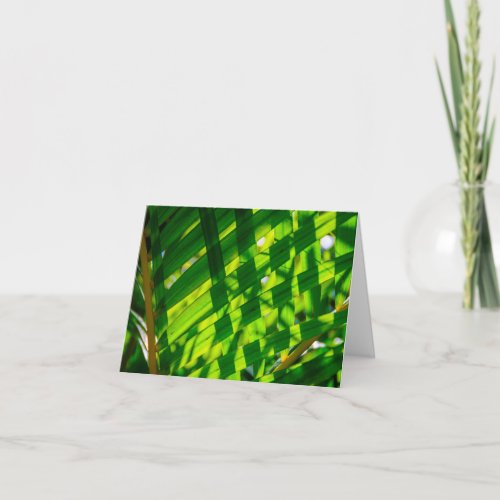 Palm Leaves Plaid Kapaa Kauai Hawaii Note Card