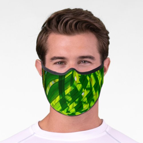 Palm Leaves Plaid Kapaa Kauai Hawaii Premium Face Mask