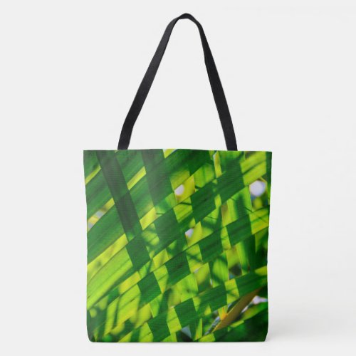 Palm Leaves Plaid Kauai Hawaiian Beach Bag