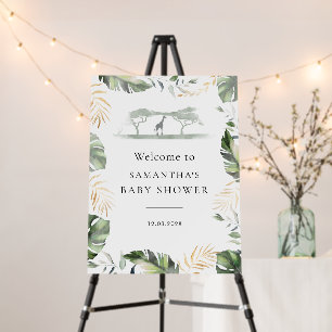 Palm Leaves Safari Giraffe Baby Shower Welcome Foam Board