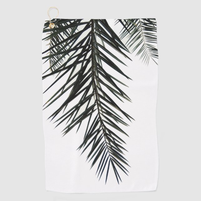 Palm leaves silhouette golf towel (Front)