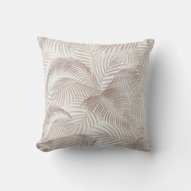 Palm leaves style throw pillow (Front)