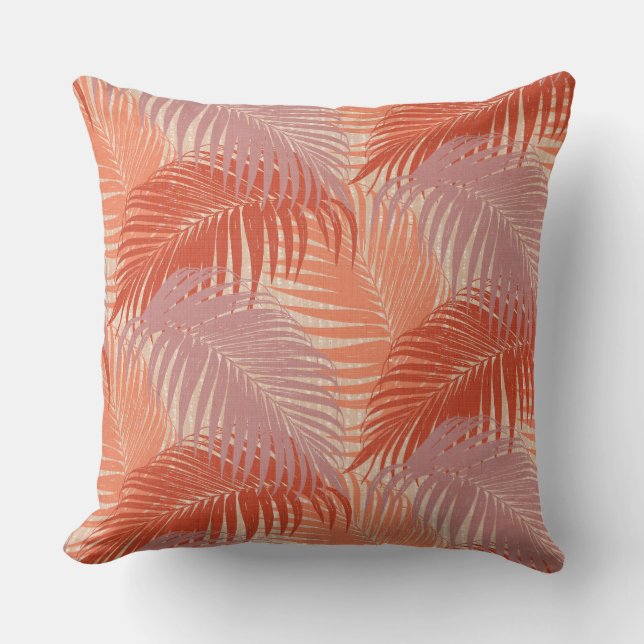 Palm leaves throw pillow (Front)
