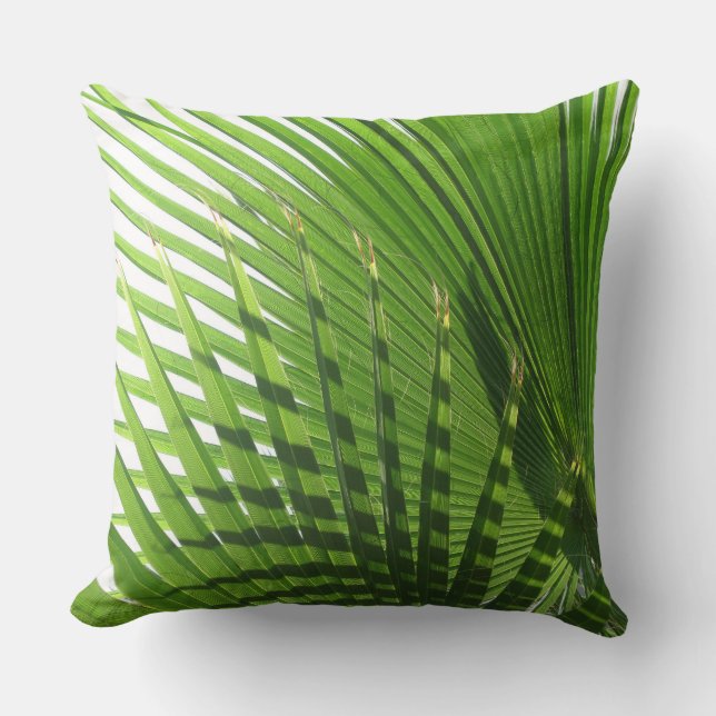 Palm Leaves Throw Pillow (Front)