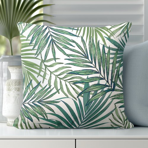 Palm Leaves Throw Pillow