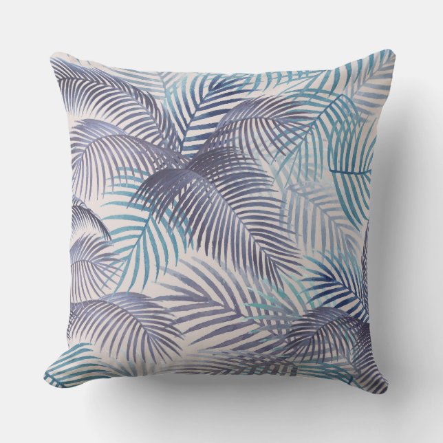 Palm Leaves Throw Pillow (Front)