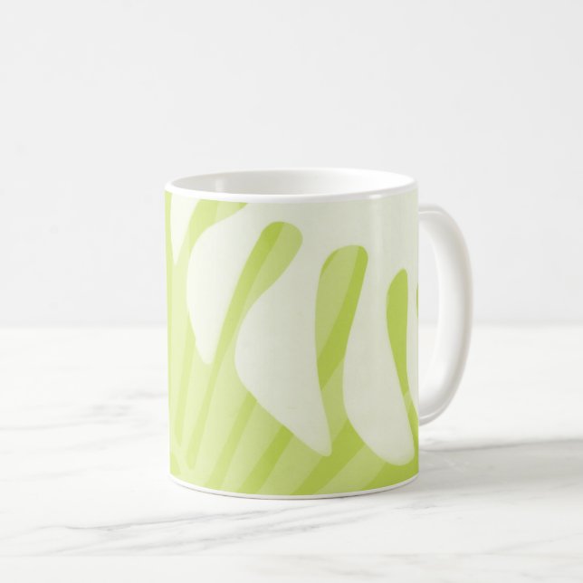 Palm Leaves Trio Lime Green Coffee Mug (Front Right)