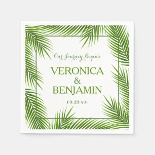 Palm Leaves Tropical Beach Wedding Napkins
