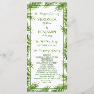 Palm Leaves Tropical Beach Wedding Program