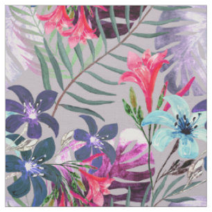 palm leaves, tropical, Botanical, colorful Fabric
