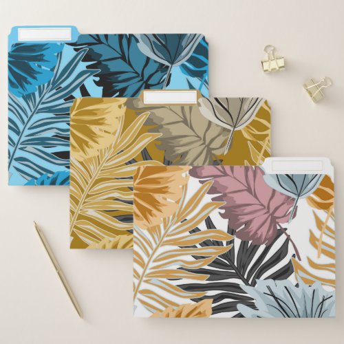 Palm leaves tropical Botanical jungle forest File Folder