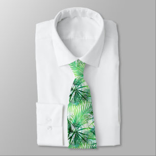 Palm leaves, tropical, Botanical, jungle, forest, Neck Tie