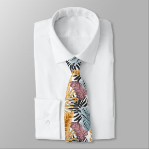 Palm leaves, tropical, Botanical, jungle, forest, Neck Tie