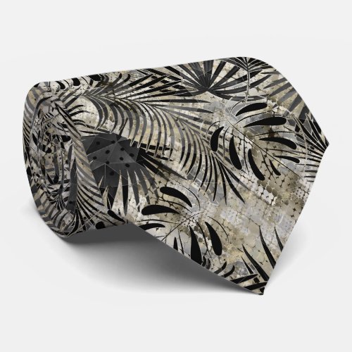 Palm leaves tropical Botanical jungle forest Neck Tie