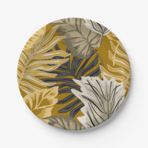 Palm leaves, tropical, Botanical, jungle, forest, Paper Plates