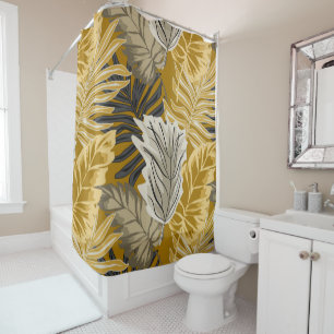 Palm leaves, tropical, Botanical, jungle, forest, Shower Curtain