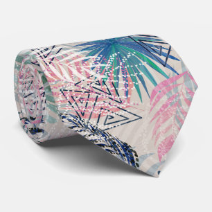 Palm leaves, tropical, Botanical, leaves, jungle, Neck Tie