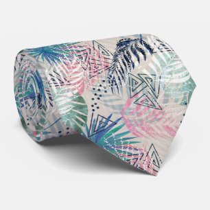Palm leaves, tropical, Botanical, leaves, jungle Neck Tie