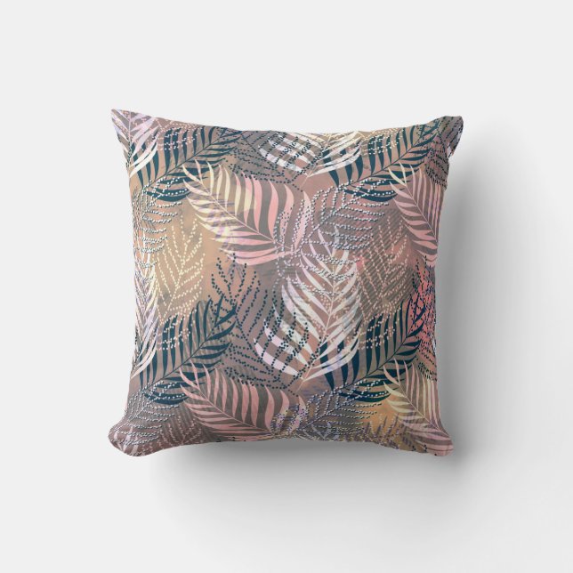 Palm leaves, tropical, Botanical, leaves, jungle Throw Pillow (Front)