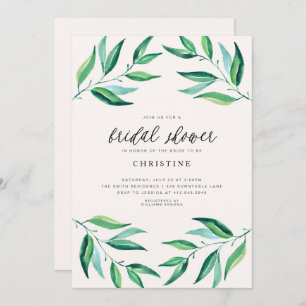Palm Leaves Tropical Bridal Shower Invitation
