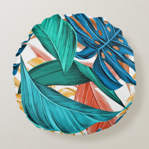 Palm leaves tropical exotic accent pillow