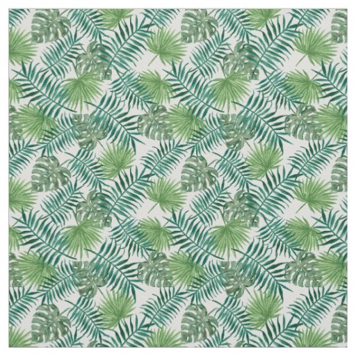 Palm Leaves Tropical Print Fabric