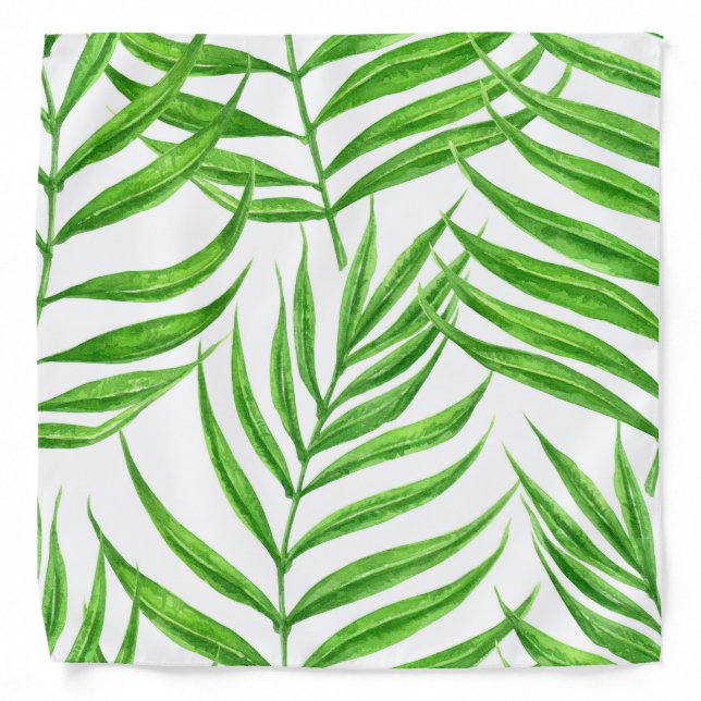 Palm leaves watercolor bandana (Front)
