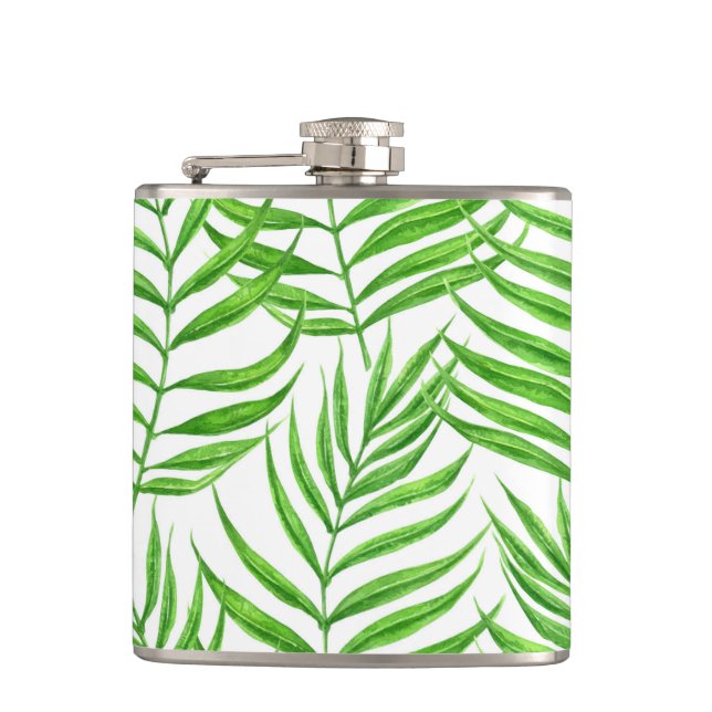 Palm leaves watercolor flask (Front)