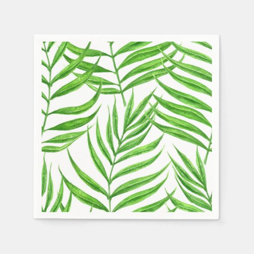 Palm leaves watercolor napkins