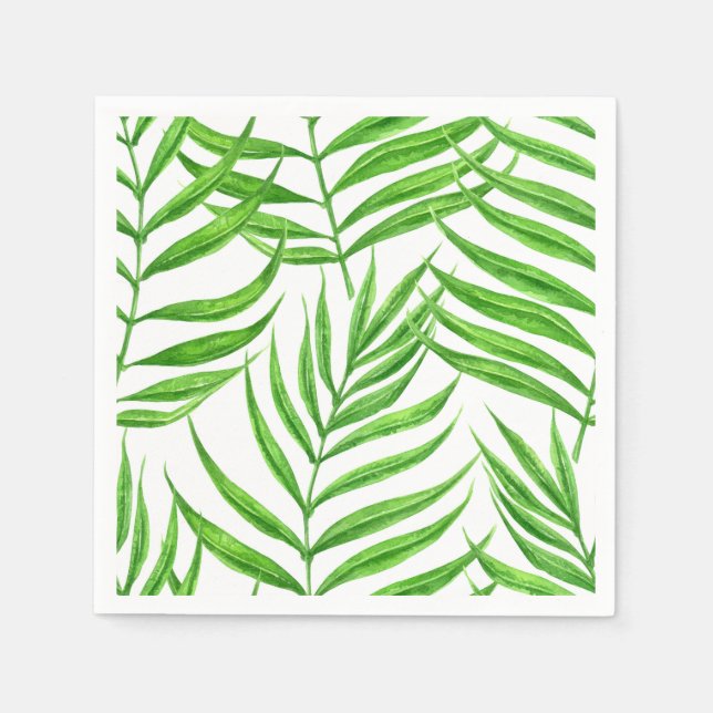 Palm leaves watercolor napkins (Front)