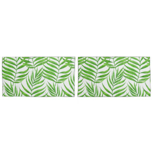 Palm leaves watercolor pillow case