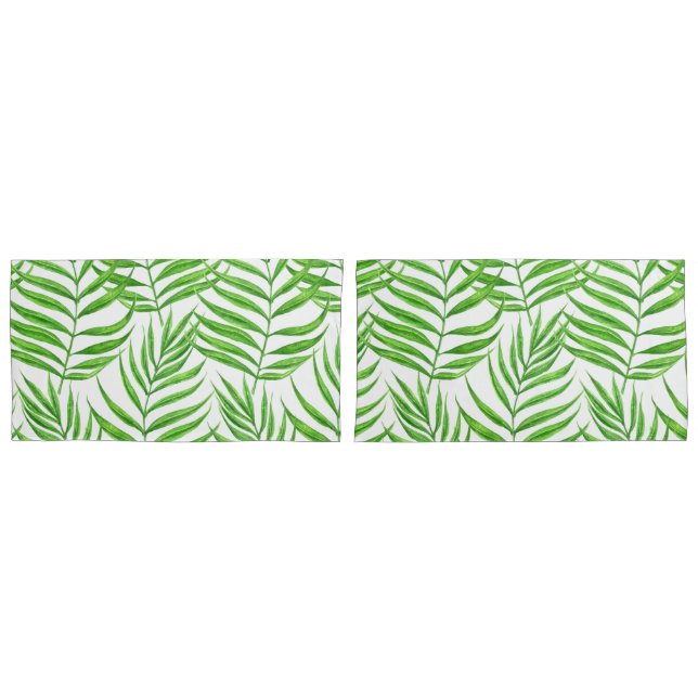 Palm leaves watercolor pillow case (Front-Set)