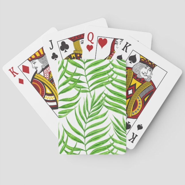 Palm leaves watercolor poker cards (Back)