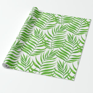 Palm leaves watercolor wrapping paper