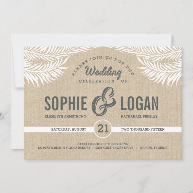 Palm Leaves Wedding Invitations (Front)
