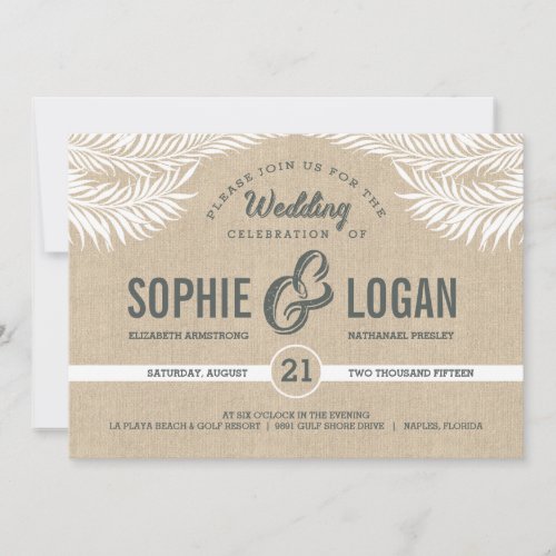 Palm Leaves Wedding Invitations