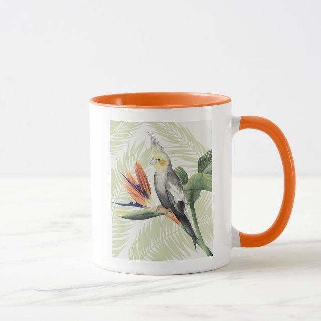 Palm Leaves With Black Bird Mug (Right)