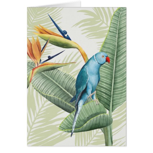 Palm Leaves With Blue Bird Cards (Front)
