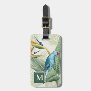 Palm Leaves With Blue Bird Luggage Tag