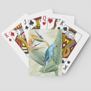 Palm Leaves With Blue Bird Poker Cards