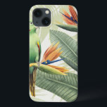 Palm Leaves With Green Bird iPhone 13 Case<br><div class="desc">Palm Leaves With Green Bird  Artist: Grace Popp | Image ID: 157018GG</div>