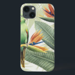 Palm Leaves With Green Bird iPhone 13 Case<br><div class="desc">Palm Leaves With Green Bird  Artist: Grace Popp | Image ID: 157018GG</div>