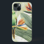 Palm Leaves With Green Bird iPhone 13 Case<br><div class="desc">Palm Leaves With Green Bird  Artist: Grace Popp | Image ID: 157018GG</div>